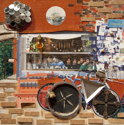 Coffee shop art - mixed media - ©Lydia Charak