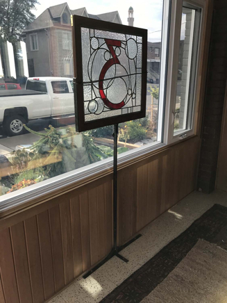 Street number inside - stained glass - ©Lydia Charak