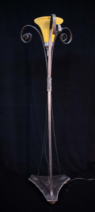 Floor lamp - hand-forged steel & glass - ©Lydia Charak