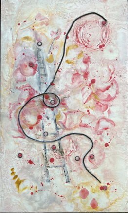 Step up - encaustic mixed media - ©Lydia Charak