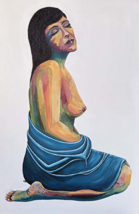 Portrait of a girl - acrylic painting - ©Lydia Charak