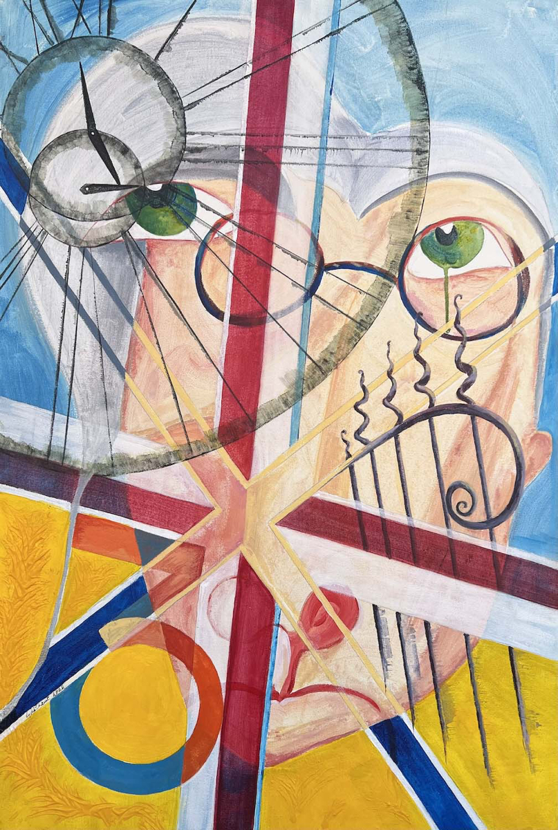 Self portrait - acrylic painting - ©Lydia Charak