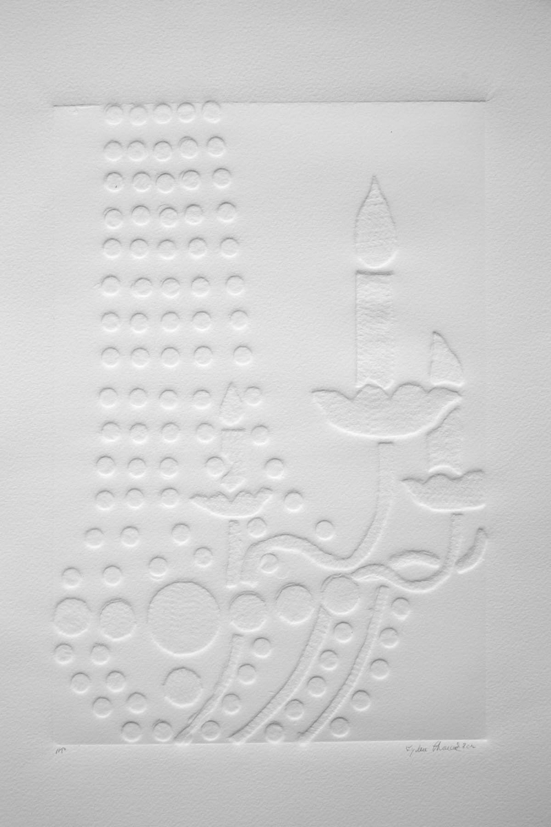 Chandelier - embossed monoprint - ©Lydia Charak.jpg