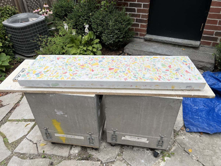 Confetti table in process - ©Lydia Charak