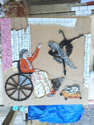 Mosaic in process - @Lydia Charak