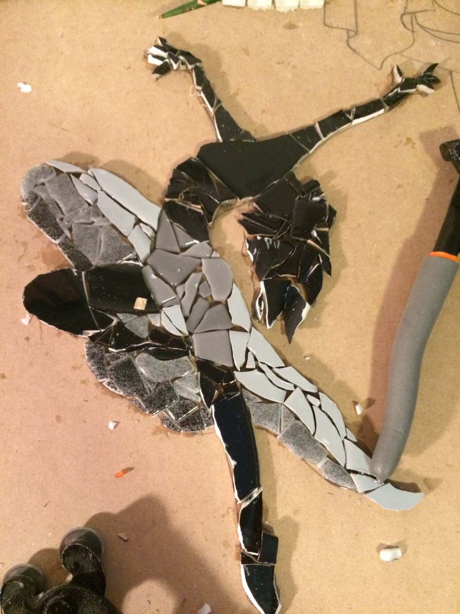 Mosaic in process close up 1 - &copy;Lydia Charak