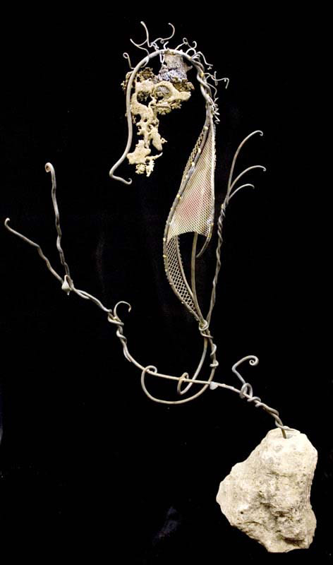 Seahorse - mixed media sculpture - &copy;Lydia Charak